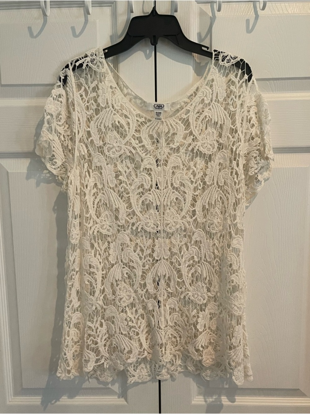 Cream Crochet Blouse